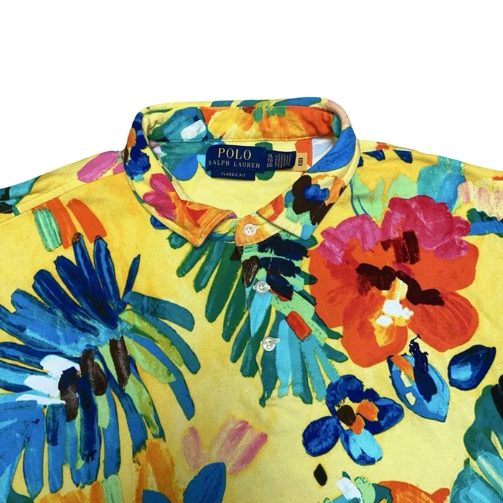 Polo Ralph Lauren Polo Shirt XL Classic Fit Floral Hawaiian Aloha Mens